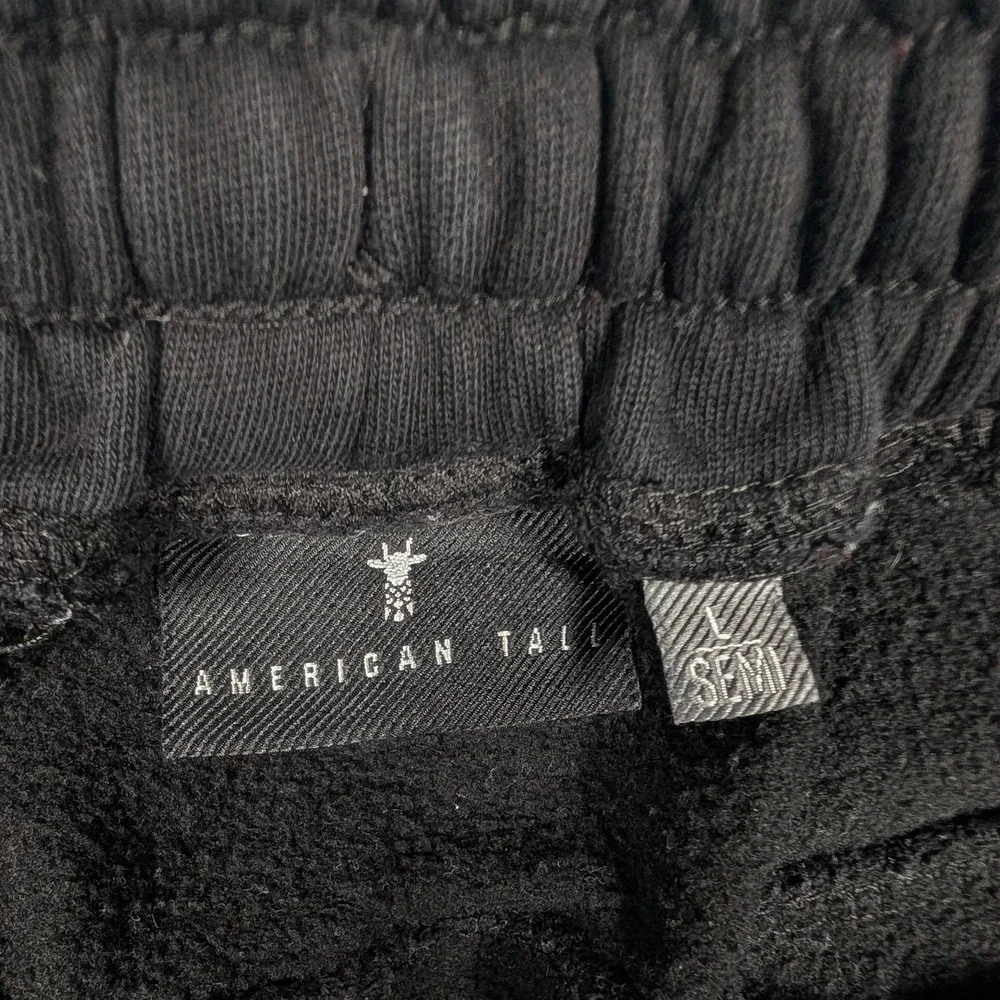 American Tall Sweatpants Mens Large‎ Tall Black Fleece Joggers Paint Splatter